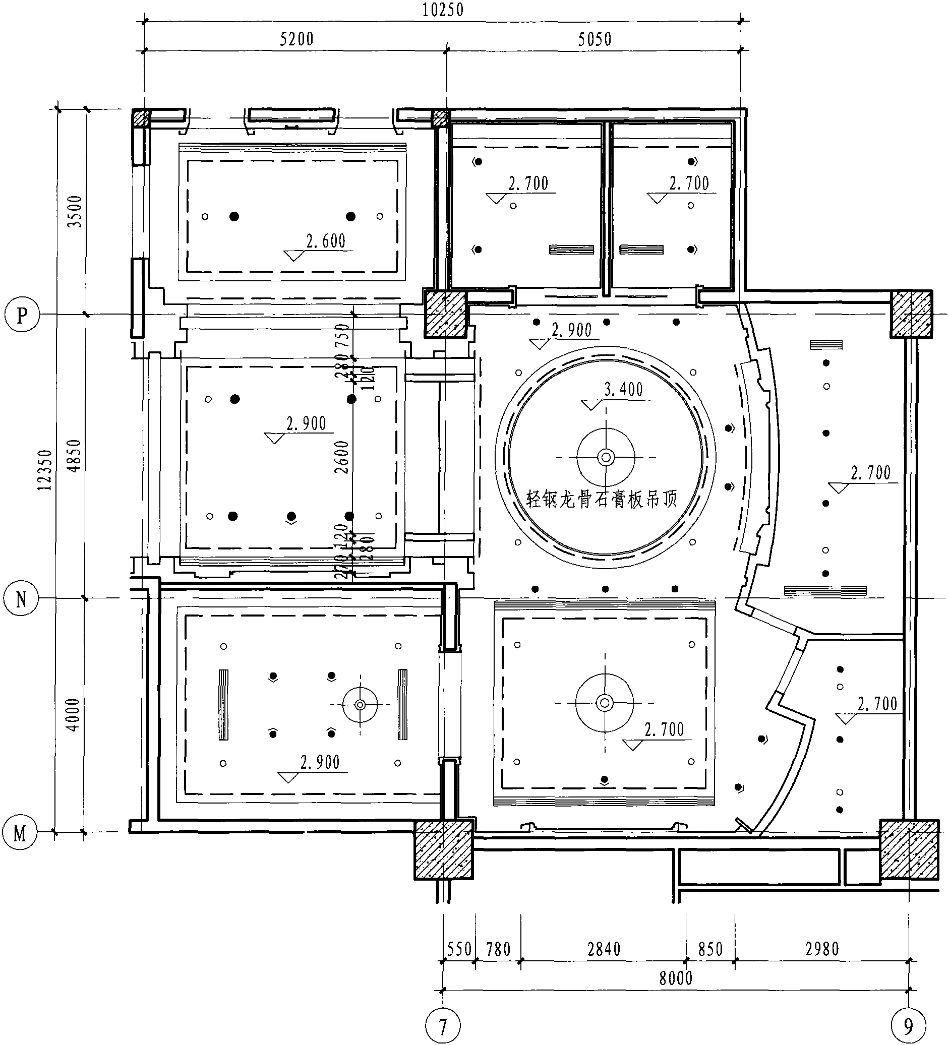 一層商務中心天花布置圖 1:100